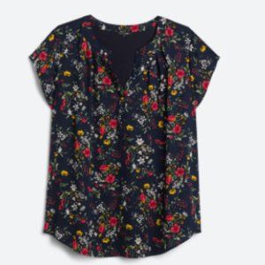 PAPERMOON Vivier Short Sleeve Mixed Material Blouse Size 2X